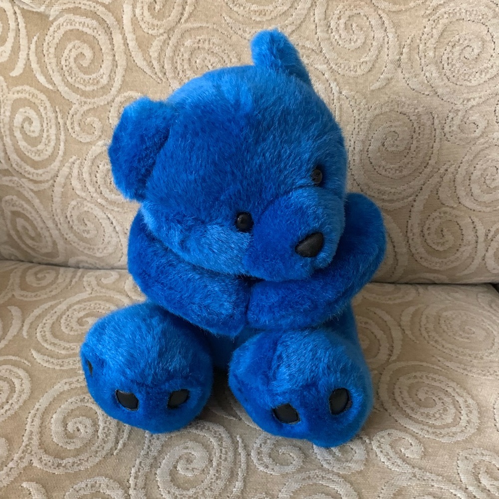 Blue Sitting Teddy Bear 9”